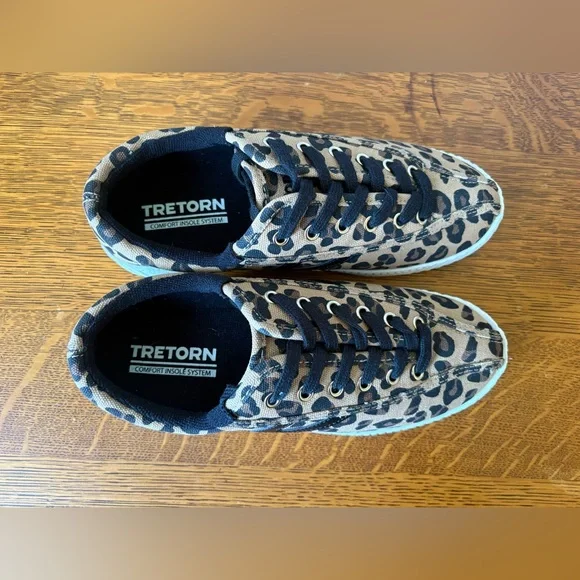 Tretorn Women’s Size 7 NYLite Plus Leopard Print Sneakers Canvas Shoes Animal - Picture 10 of 16